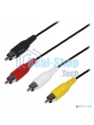 Шнур Rexant (17-0207) 3х3 RCA 10М