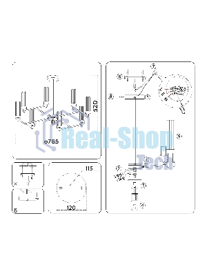 Люстра Ambrella light LH55152/8 CH/CL хром/прозрачный E14/8 max 40W D765*520
