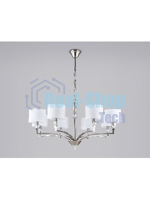 Люстра Ambrella light LH71123/8 SN/WH никель/белый E14/8 max 40W D840*880