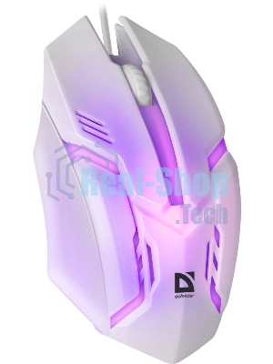 Мышь проводная Defender Cyber MB-560L белый, 1200 dpi, USB, кнопки - 3