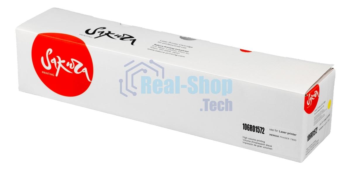 Картридж лазерный Sakura 106R01572 для Xerox Phaser 7800, желтый, 17 200 к.