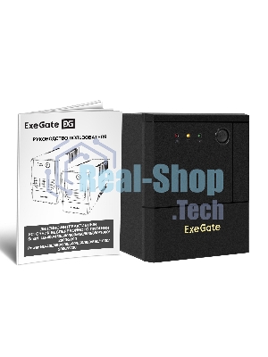 Источник бесперебойного питания ExeGate Power NB-2200.LED.AVR.4SH (2200VA/1300W, LED, AVR, 4*Schuko, батарея 12V 9Ah - 2 шт., металлический корпус, Black)