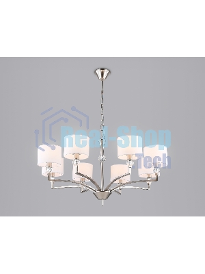 Люстра Ambrella light LH71123/8 SN/WH никель/белый E14/8 max 40W D840*880
