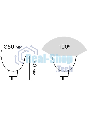 Лампа cветодиодная Gauss LED Elementary 13526 MR16 GU5.3 5.5W 4100К1/10/100