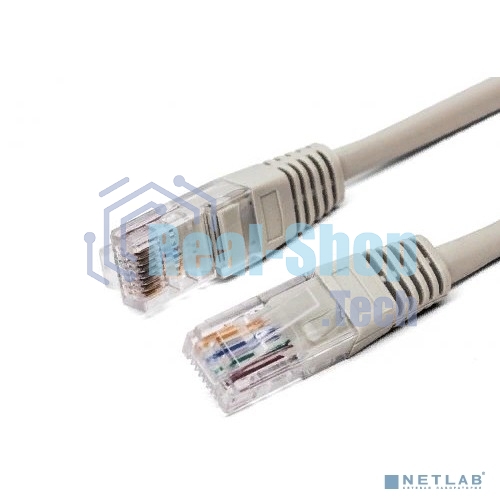 Кабель патч-корд, Filum FL-U5-C-2M U/UTP 5e cat. 2м, 26AWG(7x0.16 мм), чистая медь, PVC, серый