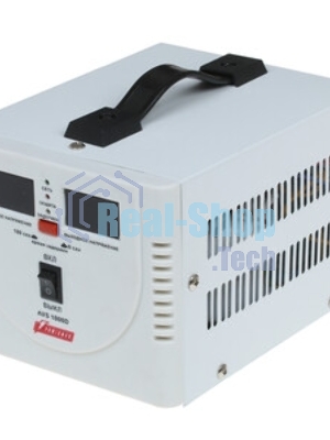 Стабилизатор напряжения Powerman AVS-D Voltage Regulator 1000VA, Digital Indication, 2x Schuko Outlets, 1m Power Cord, 230V, 1 year warranty, белый