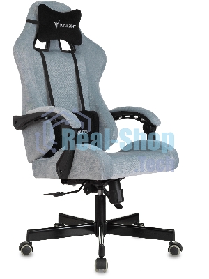 Кресло игровое Knight Terminator серо-голубой Light-28, крестов. металл