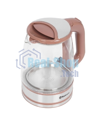 Чайник электрический Sakura SA-2722BR 2,2л,стекл,темный шоколад