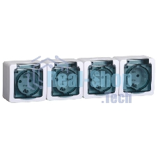 Розетка IEK ERMP42-K03-16-54-EC РСб24-3-ГПБд роз 4м с з/к о/у IP54 (дымчатый) ГЕРМЕС PLUS