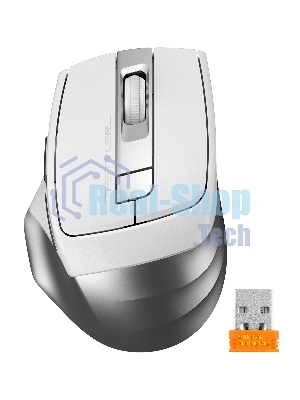 Мышь беспроводная A4Tech Fstyler FG35 серебристый/белый, 2000 dpi, радиоканал, USB, кнопки - 6