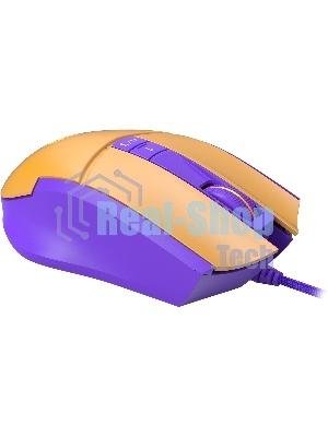 Мышь проводная A4Tech Bloody L65 Max желтый/фиолетовый, 12000 dpi, USB, кнопки - 7