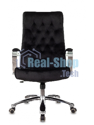 Кресло руководителя Бюрократ T-9928SL Fabric черный Italia Black, крестов. металл хром