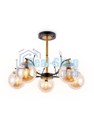 Светильник Ambrella light TR9072/5 BK/TI черный/янтарь E14 max 40W D620*420