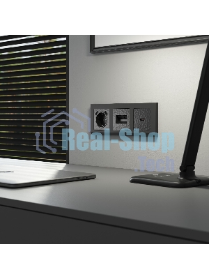 Накладка для двойной розетки Еthernet RJ-45 (черный)
