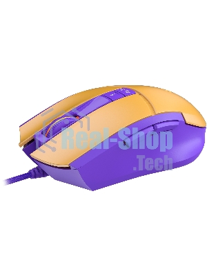 Мышь проводная A4Tech Bloody L65 Max желтый/фиолетовый, 12000 dpi, USB, кнопки - 7