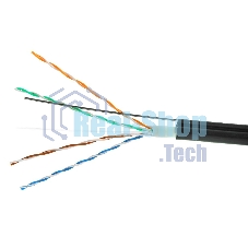 Кабель Cablexpert UPC-5051E-4-CU-OUTR, UTP outdoor 4x2x0.51 на тросу, медный, кат.5e, однож., 305м, coil, черный