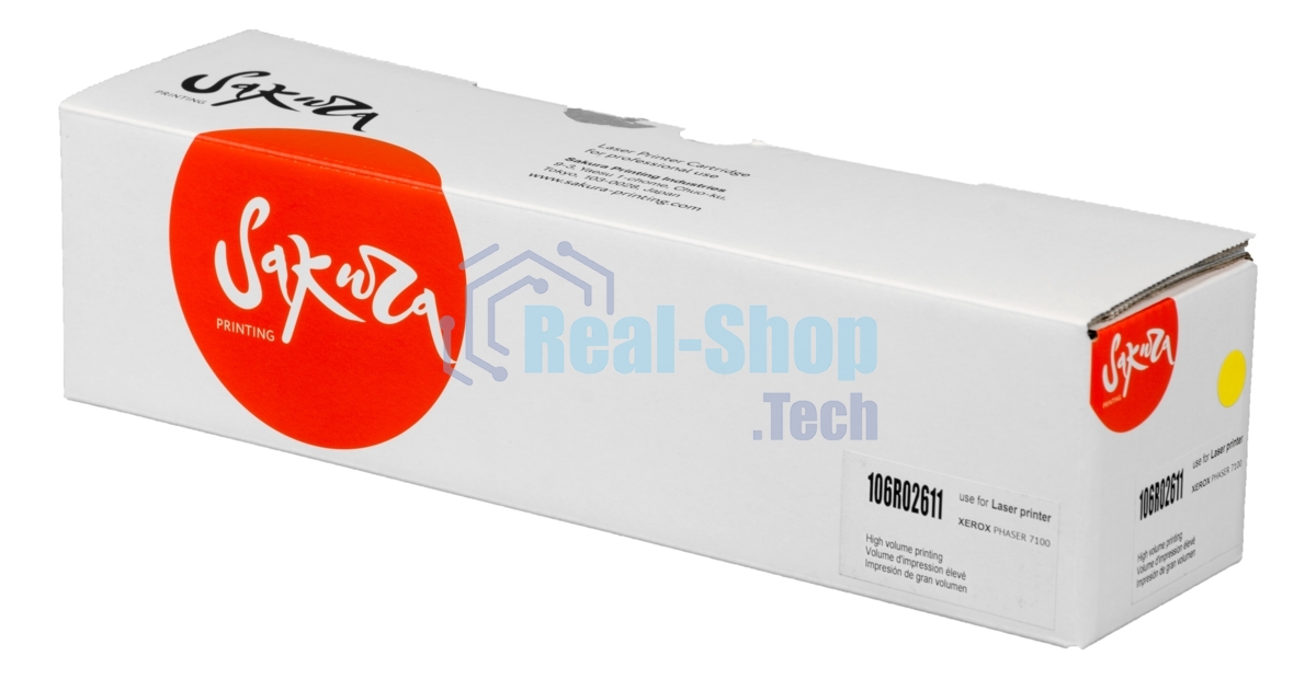 Картридж лазерный Sakura 106R02611 для Xerox Phaser 7100, желтый, 9 000 к. (в комплекте 2 шт., на 4 500 к. каждый)