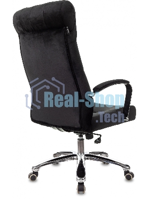 Кресло руководителя Бюрократ T-9928SL Fabric черный Italia Black, крестов. металл хром