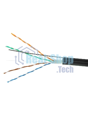 Кабель Cablexpert UPC-5051E-4-CU-OUTR/100, UTP outdoor 4x2x0.51 на тросу, медный, кат.5e, однож., 100м, box, черный