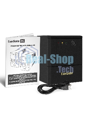Источник бесперебойного питания ExeGate Power NB-2200.LED.AVR.4SH.USB (2200VA/1300W, LED, AVR, 4*Schuko, USB, батарея 12V 9Ah - 2 шт., металлический корпус, Black)