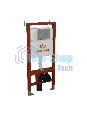 Инсталляция BAU PRO для подвесного унитаза, клавиша смыва BASIC, хром