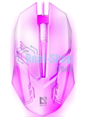 Мышь проводная Defender Cyber MB-560L белый, 1200 dpi, USB, кнопки - 3