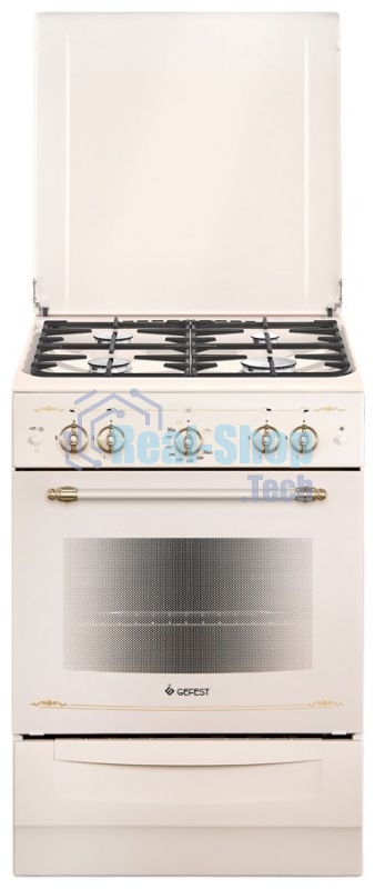 Плита газовая Gefest ПГ 6100-02 0186 бежевый, конфорок 4 шт, духовка 52 л, 60 см x 85 см x 60 см