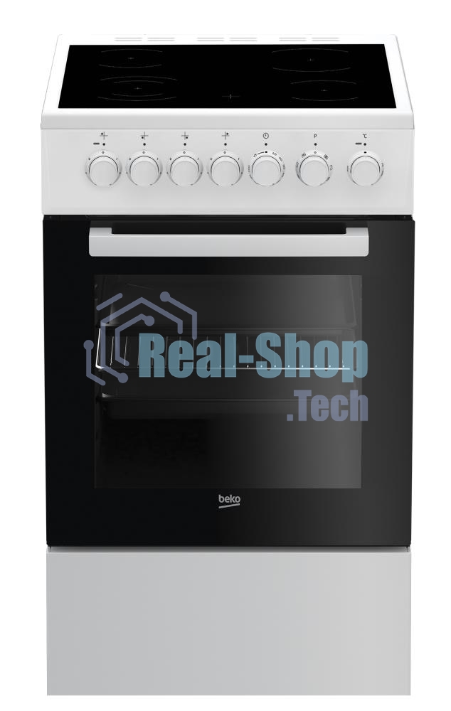 Плита электрическая Beko FSE57110GW белый, конфорок 4 шт, духовка 55 л, гриль, 50 см x 85 см x 60 см