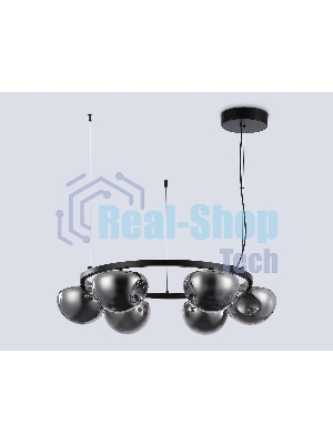 Подвесной светодиодный светильник Ambrella light LH12003/6 BK/GD/SM черный/золото/дымчатый 36W 3000K D760*175