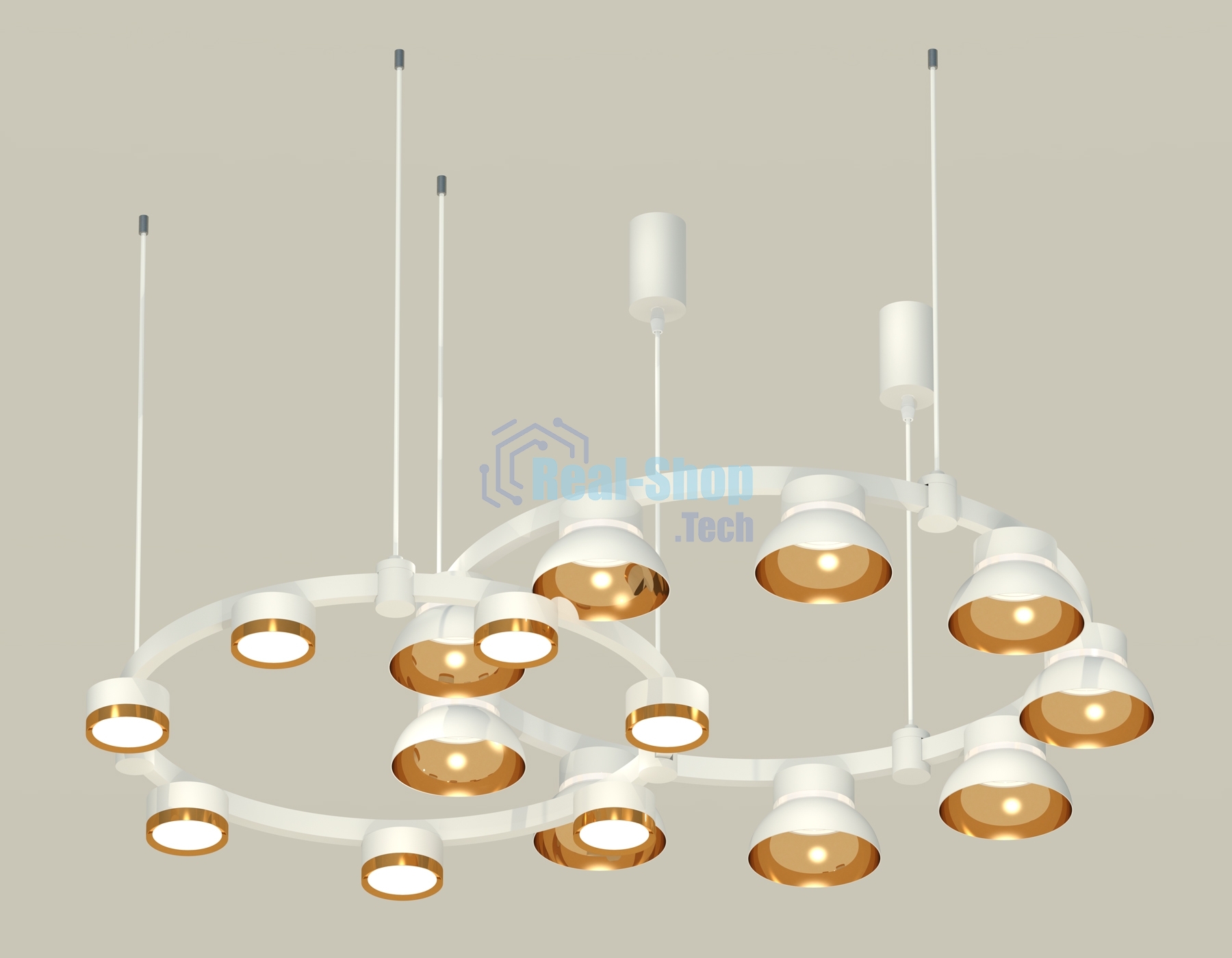 Светильник Ambrella light XR92081110/16 SWH/PYG/CL белый песок/золото желтое полированное/прозрачный GX53