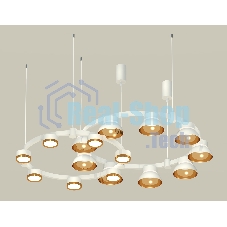 Светильник Ambrella light XR92081110/16 SWH/PYG/CL белый песок/золото желтое полированное/прозрачный GX53