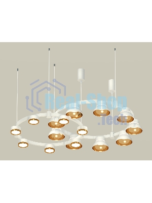 Светильник Ambrella light XR92081110/16 SWH/PYG/CL белый песок/золото желтое полированное/прозрачный GX53