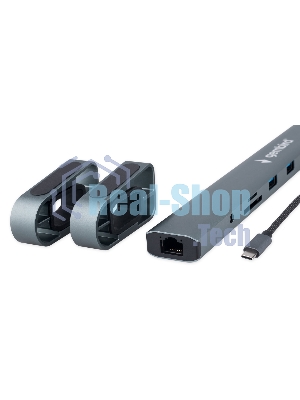 Док-станция Gembird UHB-D5, USB Type-C, 3xUSB 3.1, Type-C PD87W, Jack 3.5, SD/TF, HDMI, RJ45, USB Type-C, USB