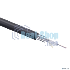 Кабель ВО Cabeus Loose tube, 4хОВ, OS2 9/125, PE, Ø 8,7мм, снаружи зданий, гофрированная стальная лента, черный, усиление- стальная проволока