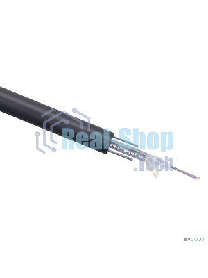 Кабель ВО Cabeus Loose tube, 4хОВ, OS2 9/125, PE, Ø 8,7мм, снаружи зданий, гофрированная стальная лента, черный, усиление- стальная проволока
