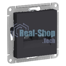 Механизм розетки компьютерной 2-м AtlasDesign RJ45 + RJ45 кат.5e карбон SchE ATN001085