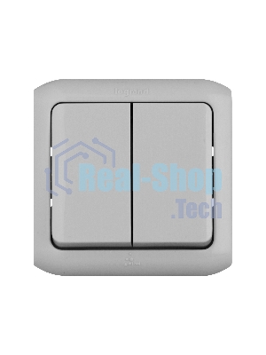 Legrand Legrand 782331 Переключатель двухклавишный IP44 (Серый)