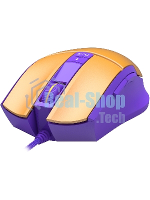 Мышь проводная A4Tech Bloody L65 Max желтый/фиолетовый, 12000 dpi, USB, кнопки - 7