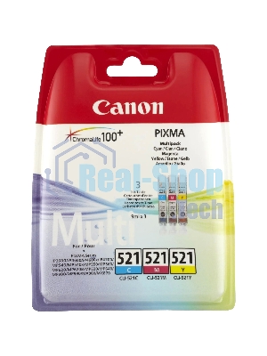 Картридж струйный Canon CLI-521 (2934B010) голубой/пурпурный/желтый набор карт. для Canon Pixma MP540/620/630/980