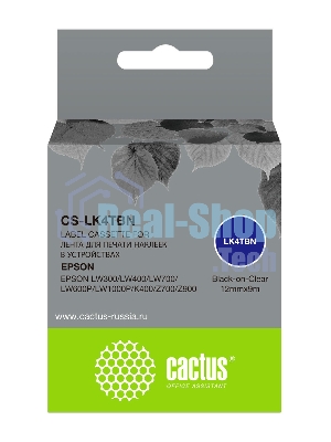 Картридж ленточный Cactus CS-LK4TBN черный, 12 мм, 9 м для Epson LW300/LW400/LW700/LW600P/LW1000P/K400/Z700/Z900