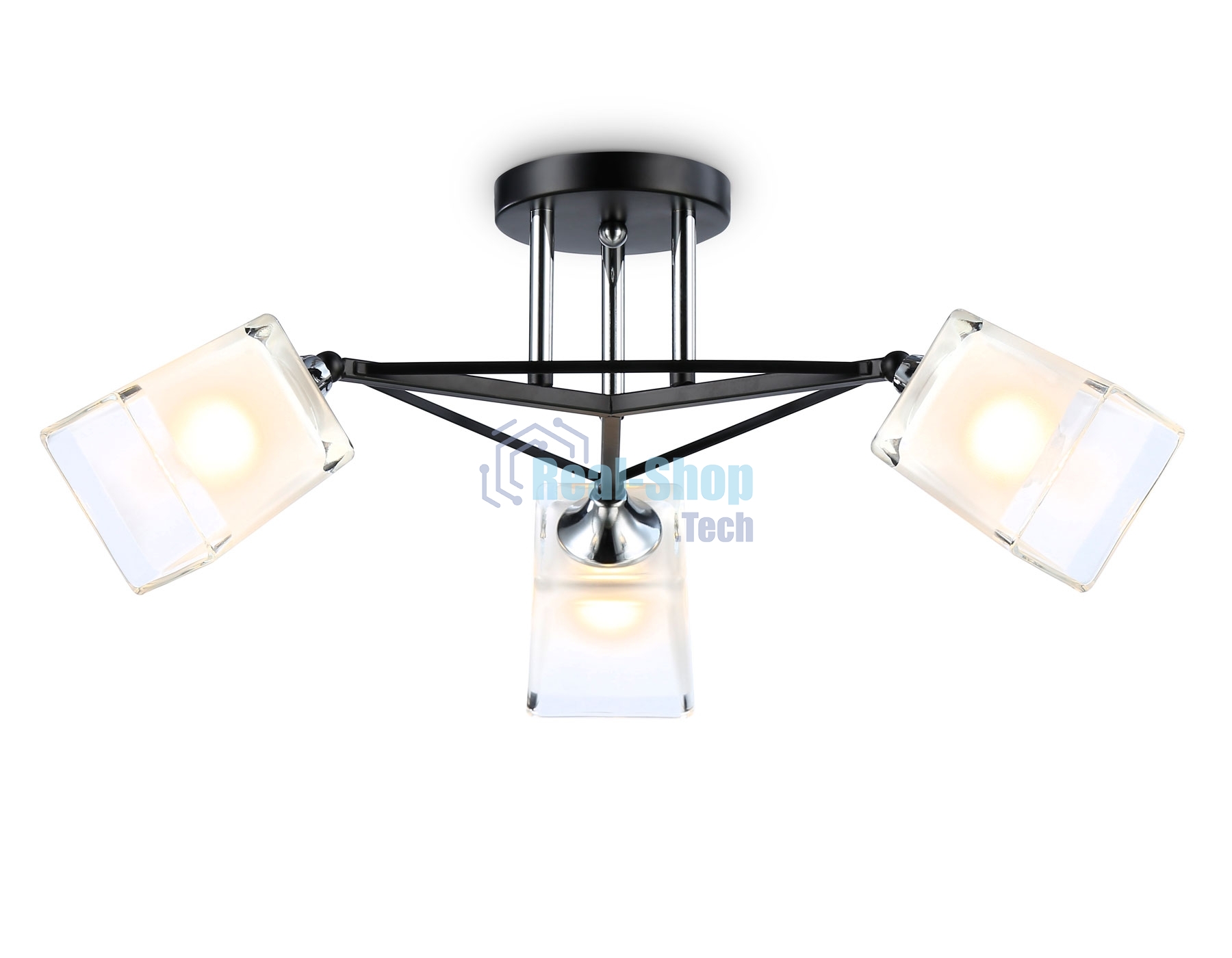 Светильник Ambrella light TR303072/3 BK/CH/FR черный/хром/белый матовый E27/3 max 40W D560*250