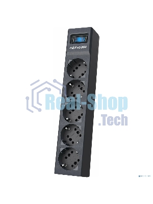 Сетевой фильтр Pilot sG-Max 5 outlets (GP), 15А/3.3 kVt, automatic circuit-breaker, 1.8 m, gfaphite