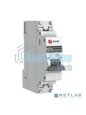 Выключатель автоматический EKF mcb4763-1-40C-pro 1P 40А (C) 4,5kA ВА 47-63 EKF PROxima