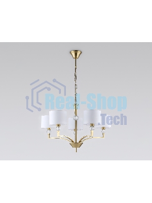 Люстра Ambrella light LH71131/5 BS/WH латунь/белый E14/5 max 40W D660*880
