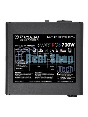 Блок питания Thermaltake Smart RGb (PS-SPR-0700NHSAWE-1), 700Вт, 80 PLUS, 120мм, черный