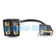 Разветвитель VGA Cablexpert CC-VGAX2-20CM, HD15M/2x15F, 1 компьютер - 2 монитора