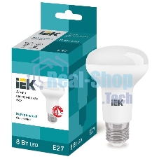 Лампа светодиодная IEK LLE-R63-8-230-40-E27 ECO R63 8Вт 4000К белый E27 720лм 230-240В