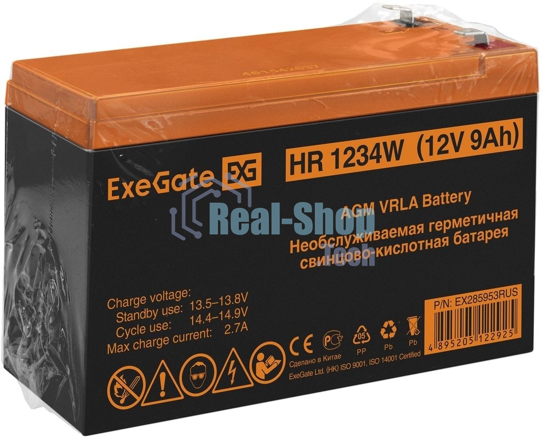 Батарея для ИБП ExeGate EX285953RUS HR1234W (12V 9Ah, клеммы F2)