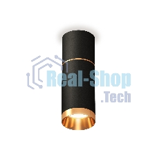 Светильник Ambrella Light XS6323062 SBK/PYG черный песок/золото желтое полированное MR16 GU5.3 (C6302, A2062, C6323, N6134)