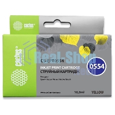 Картридж струйный Cactus CS-EPT0554 желтый (10 мл) для Epson Stylus RX520/Stylus Photo R240